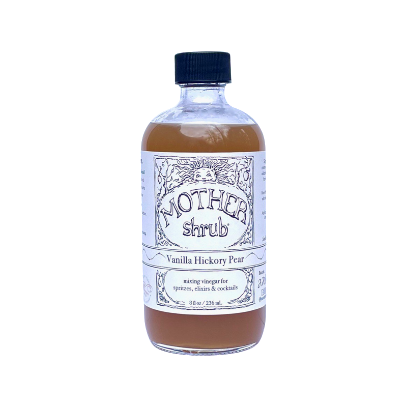 bottle of Vanilla Hickory Pear shrub